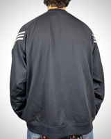 Felpa Vintage Adidas Navy con 3 Strisce Argento