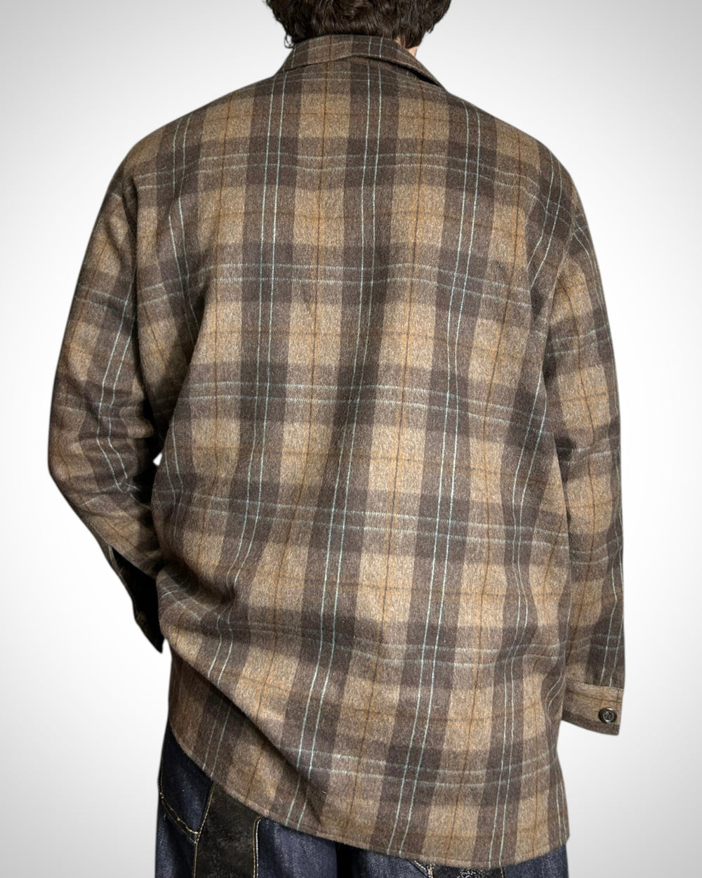 Vintage Wool Check Zip Shirt