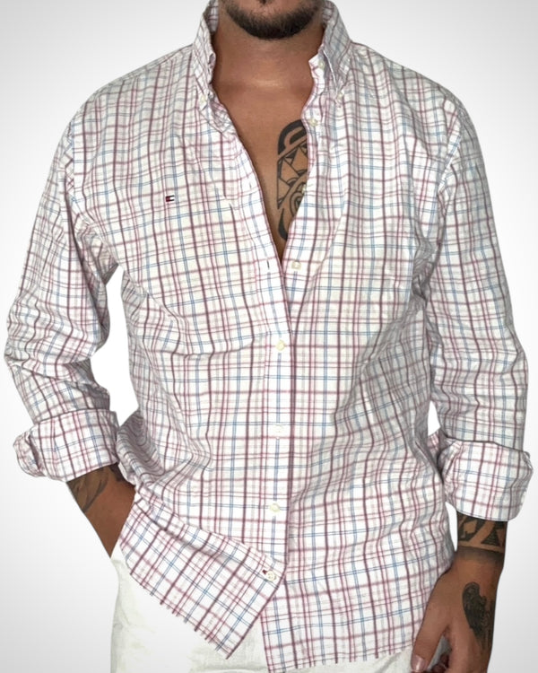 Camicia T.hilfiger a quadri rossi e blu