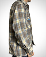 Vintage Check Shirt Brown Blue Zip