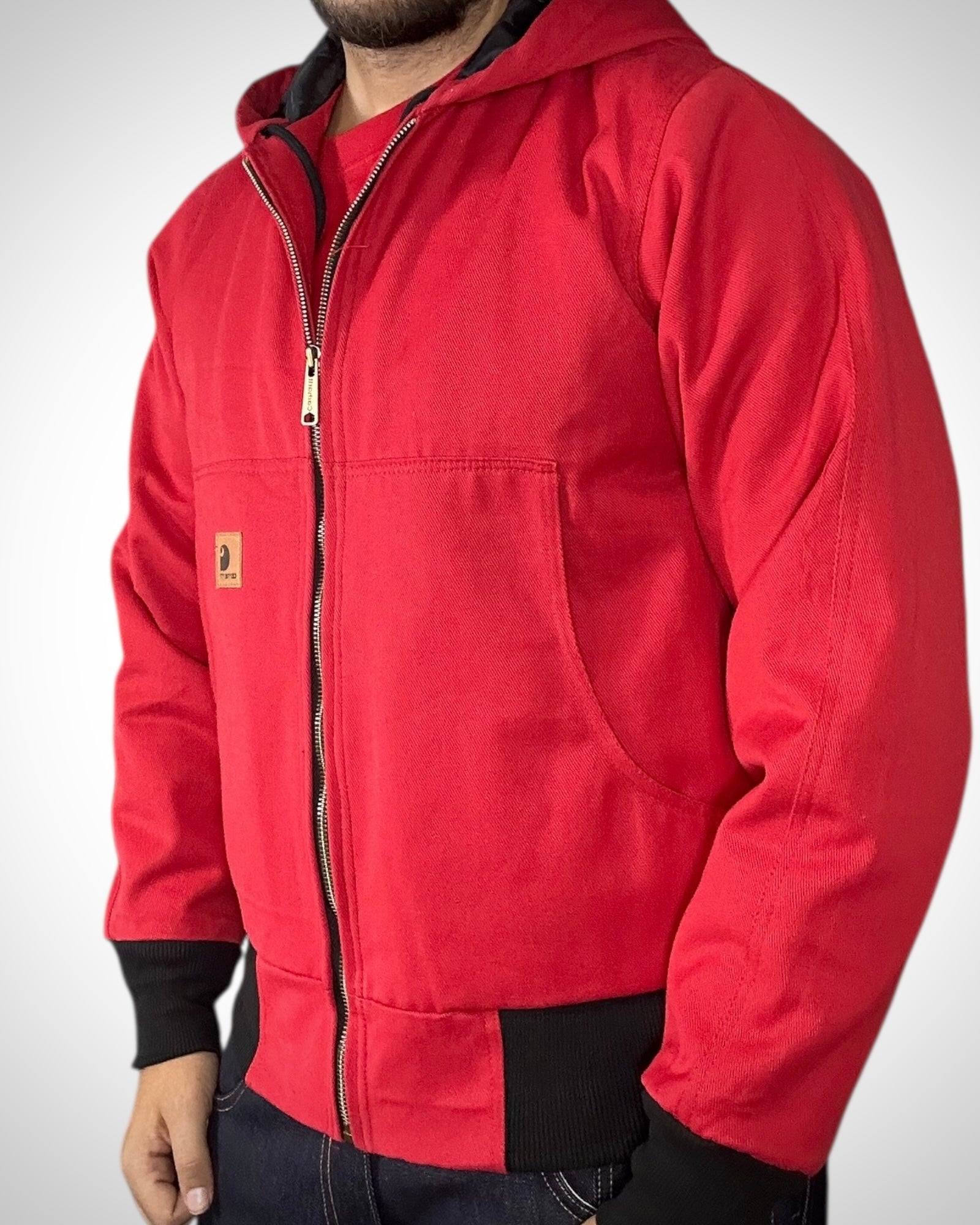 Giubbino Reworked Carhartt Active Rossa con Cappuccio