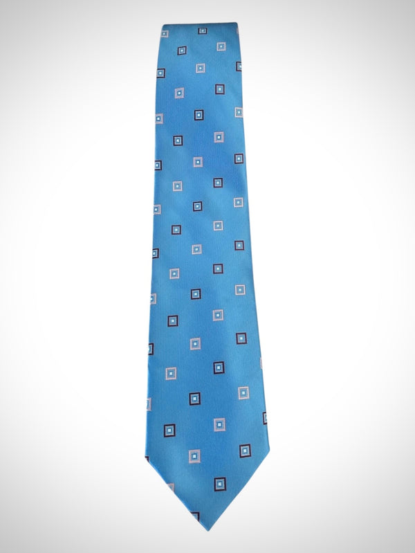 Cravatta Azzurra con micro-quadri