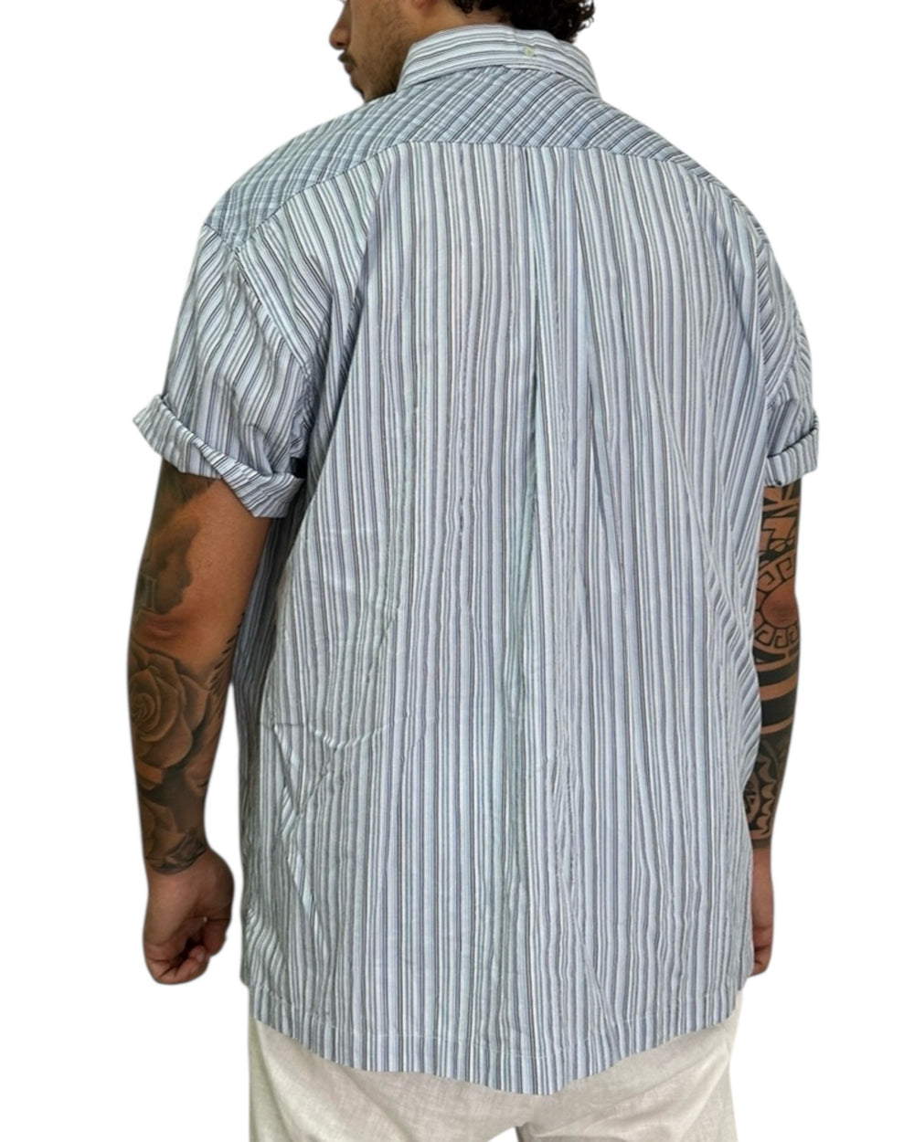 Camicia Tommy Hilfiger a Mezza Manica – Righe Neutre (80’s 2-Ply Fabric)
