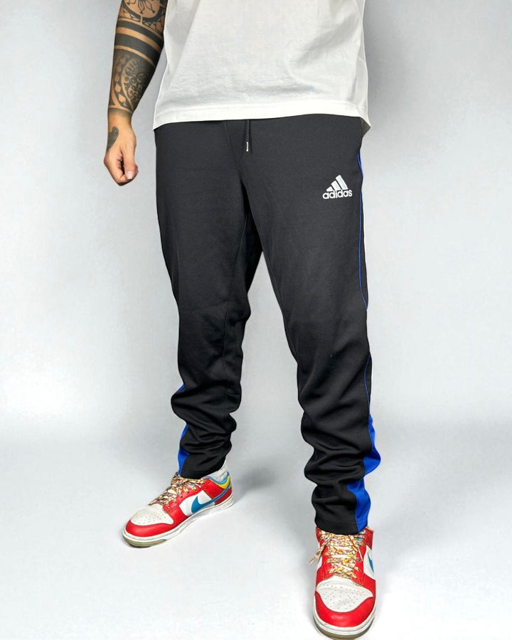 Vintage Adidas Track Pants Black & Blue 2000s — Core Energy Line