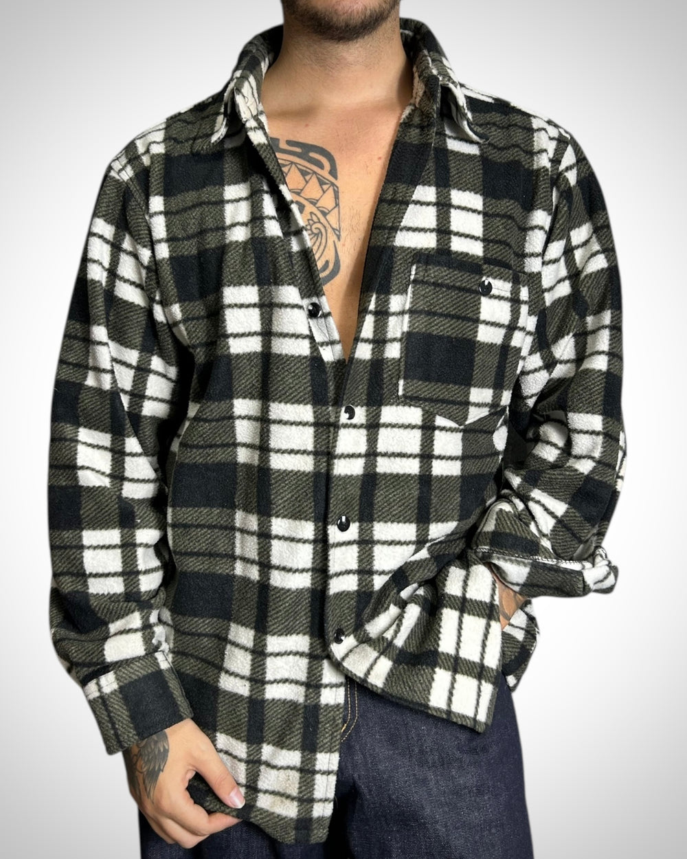 Vintage Check Shirt Military White