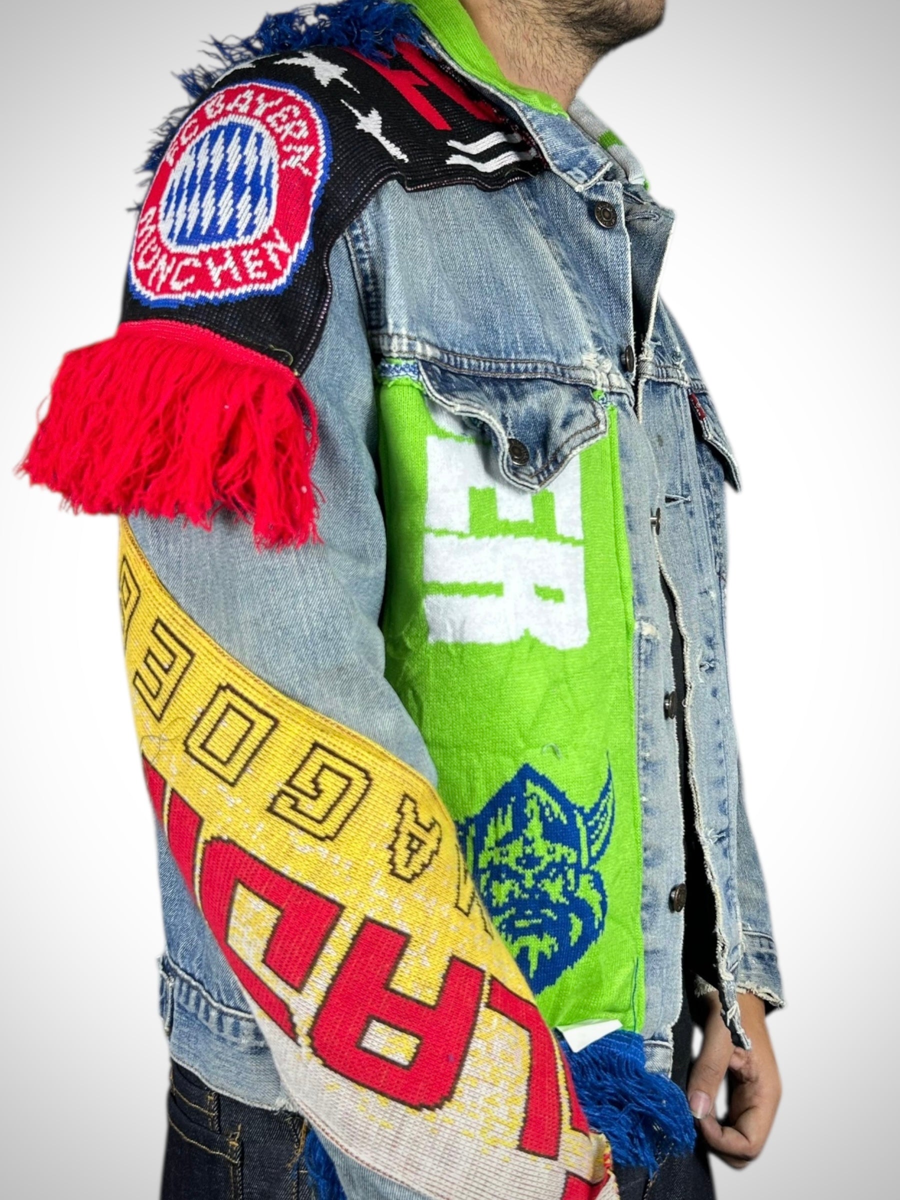 Vintage Denim Jacket Reworked “Bayern Clash”