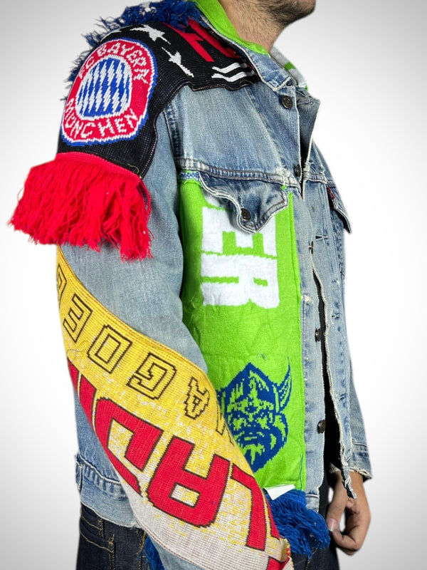 Vintage Denim Jacket Reworked “Bayern Clash”