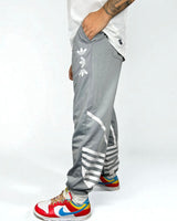 Vintage Adidas Track Pants Grey 2000s — Multi Trefoil Edition