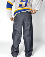 Jeans Reworked Evisu Denim Baggy con Gabbiano Oro