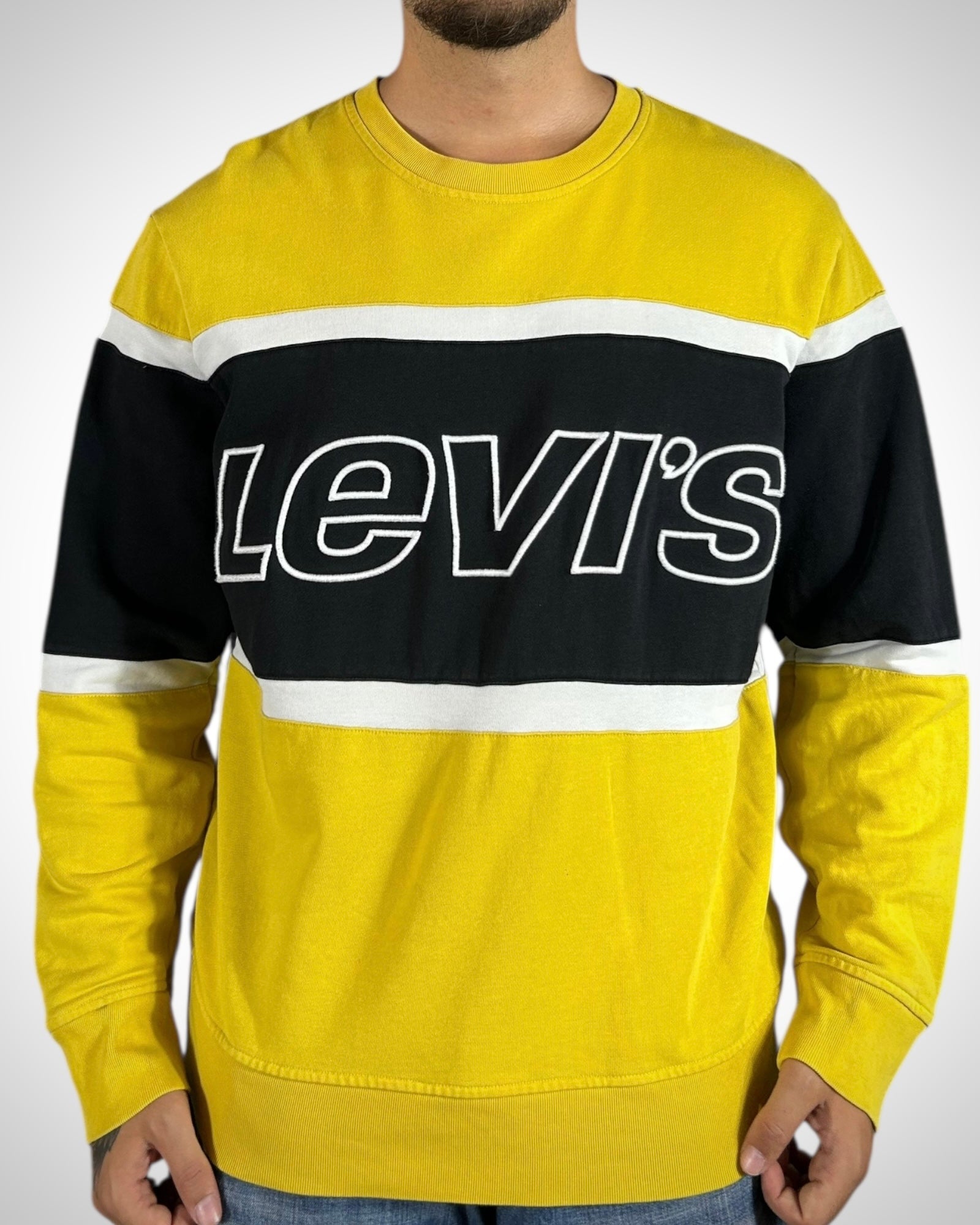 Felpa Levi’s Logo Block Giallo Nero
