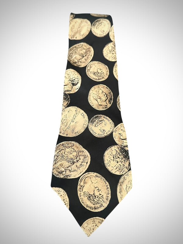 Cravatta con monete dorate