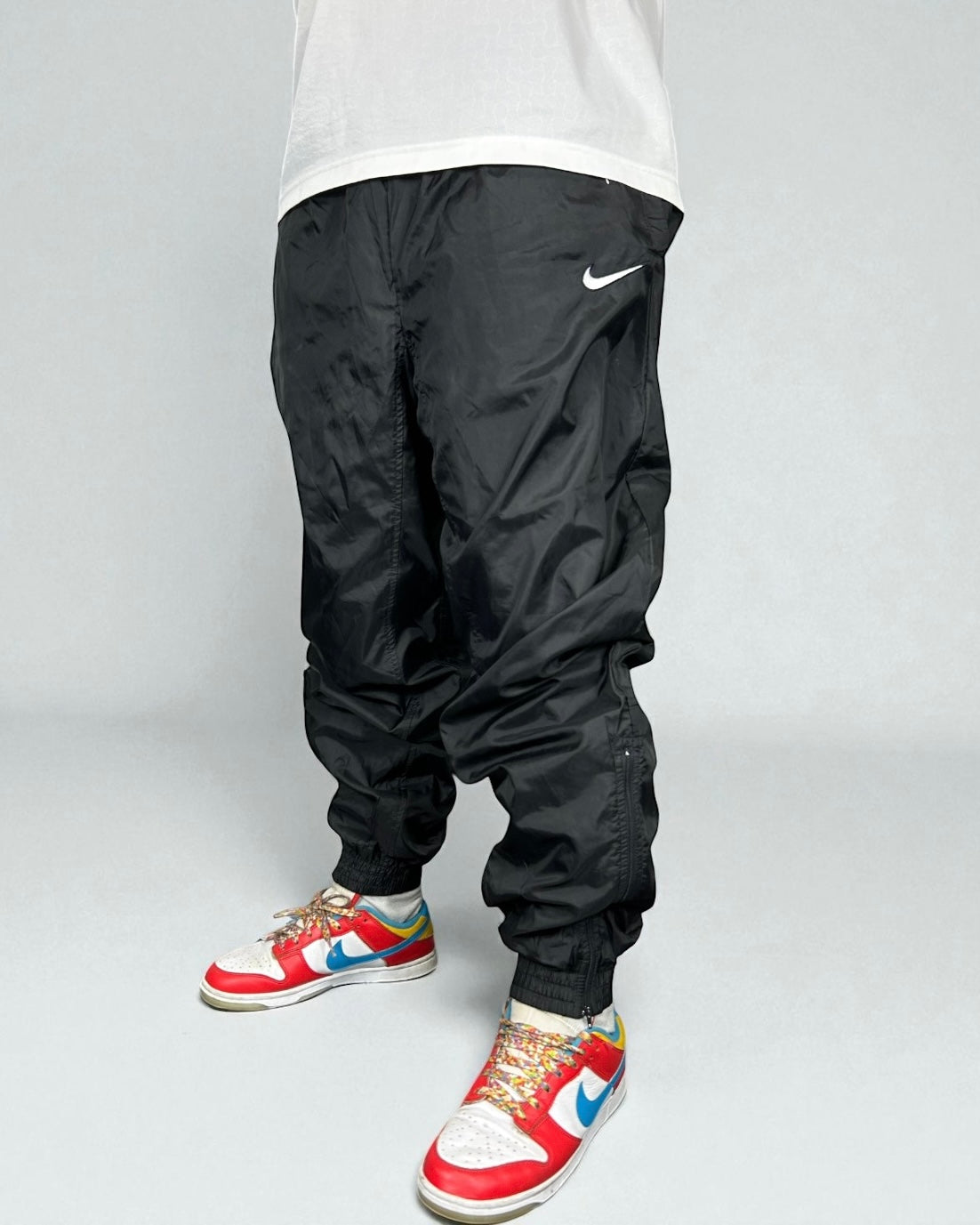 Vintage Nike Track Pants Black 90s — Swoosh Classic