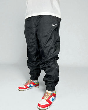 Vintage Nike Track Pants Black 90s — Swoosh Classic