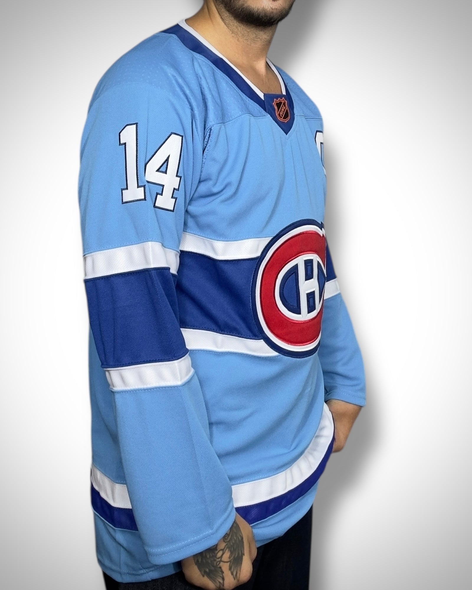 Maglia Vintage NHL Montreal Canadiens Suzuki #14 Azzurra