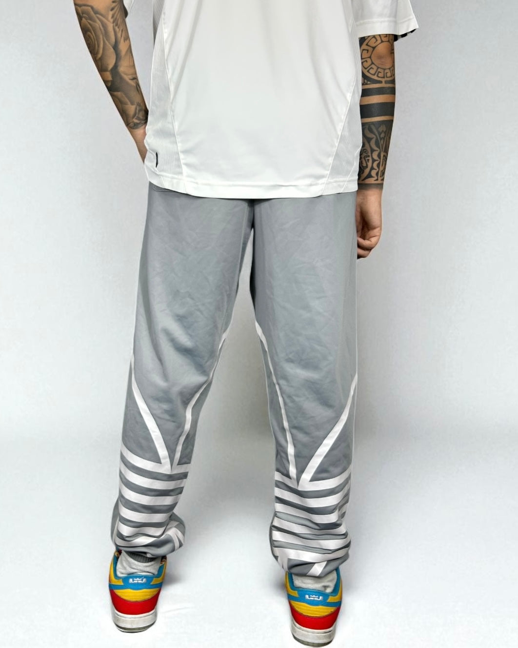 Vintage Adidas Track Pants Grey 2000s — Multi Trefoil Edition