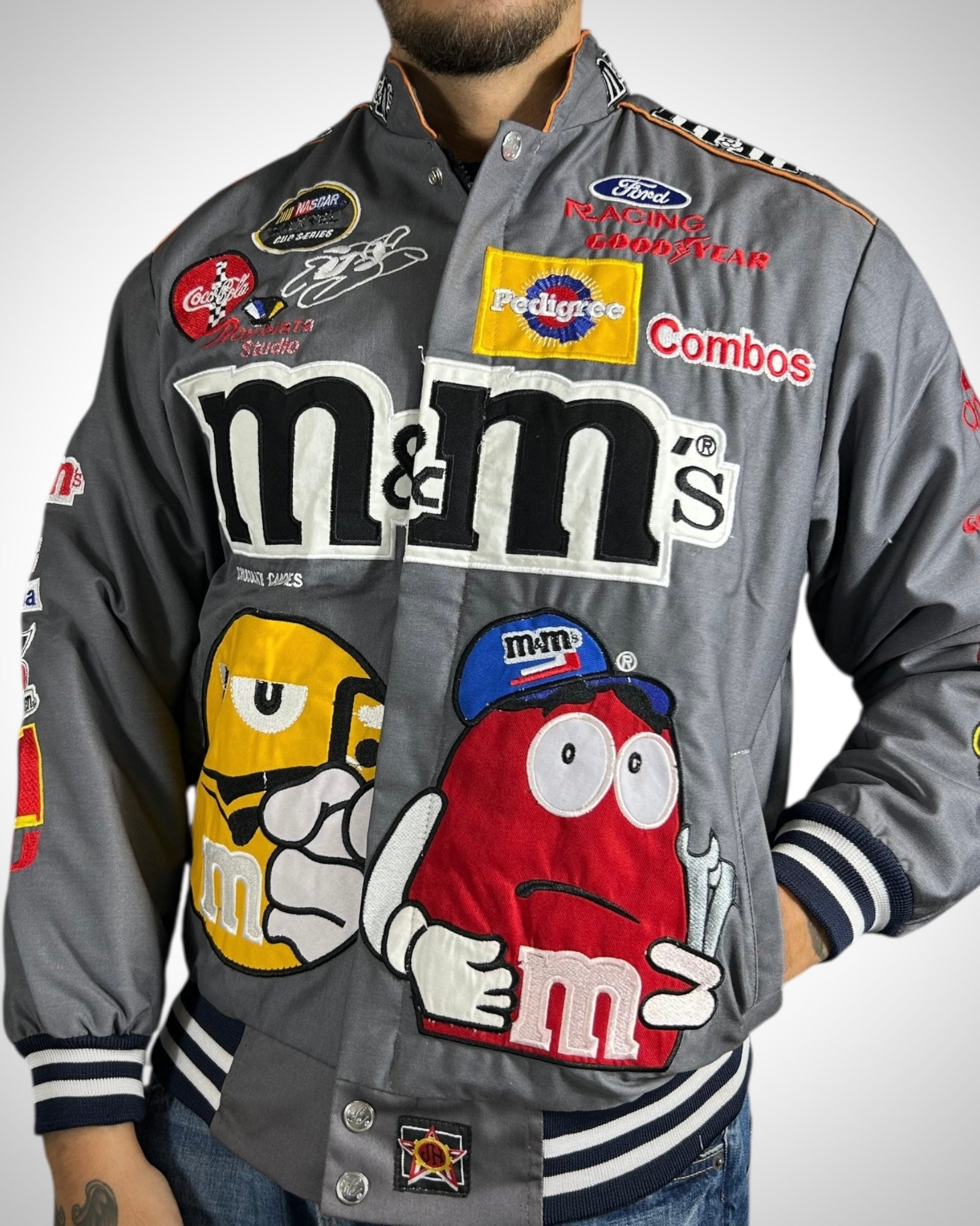 Giacca NASCAR M&M’s Racing vintage grigia