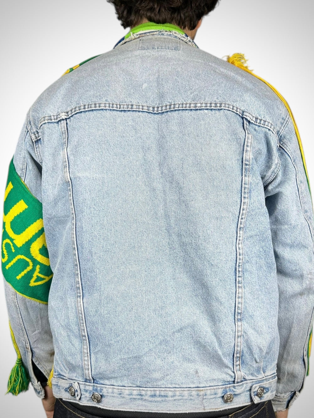 Vintage Denim Jacket Reworked “Soccer Australia”