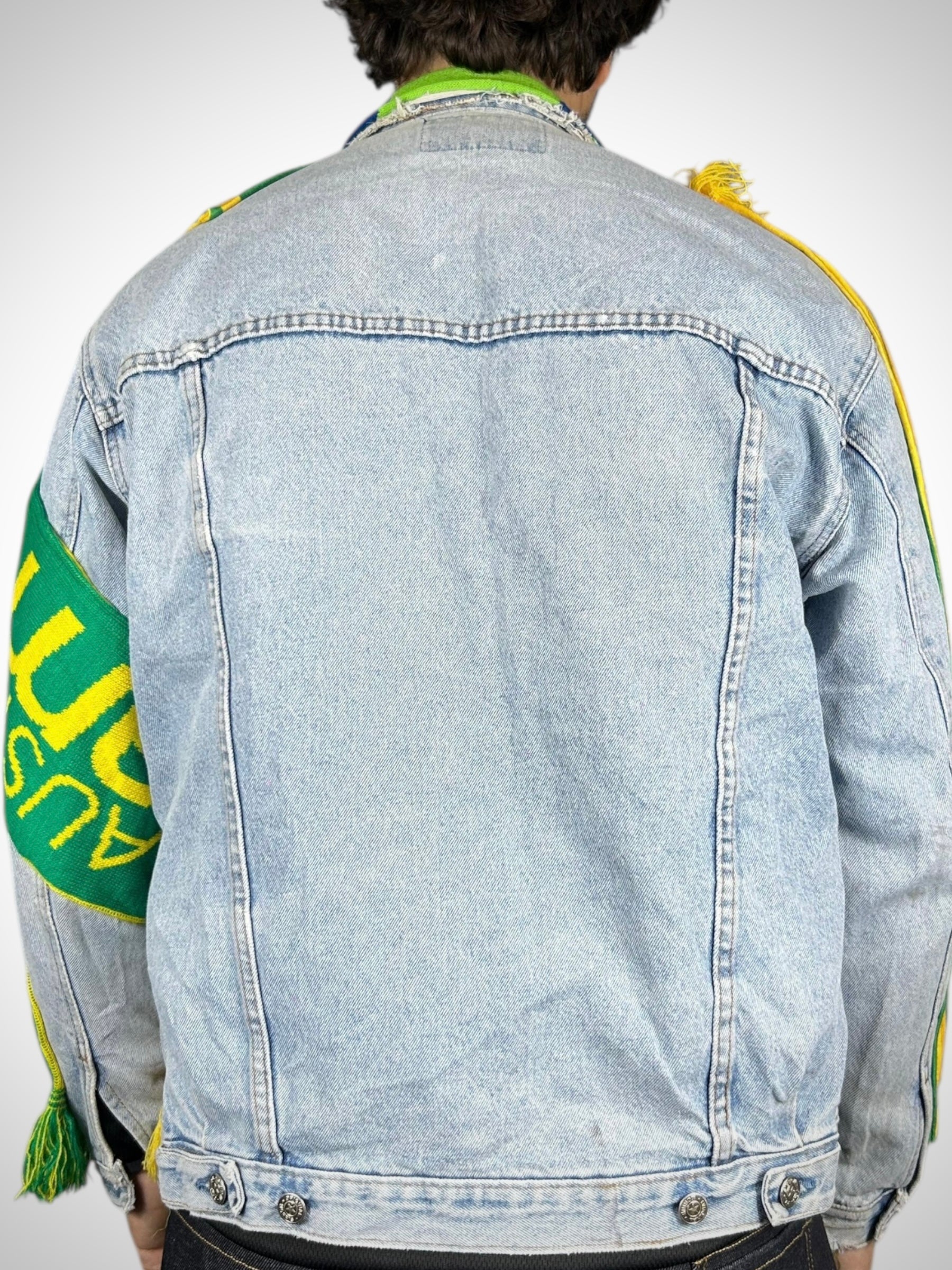 Vintage Denim Jacket Reworked “Soccer Australia”