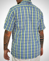 Tommy Jeans Camicia a Mezza Manica – Quadretti Blu e Gialli